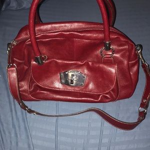 Liz Claiborne Red Leather Shoulder Hand Bag
